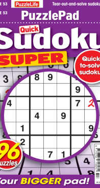 PuzzleLife PuzzlePad Quick Sudoku Super - Issue 53 - 08.2025 - English